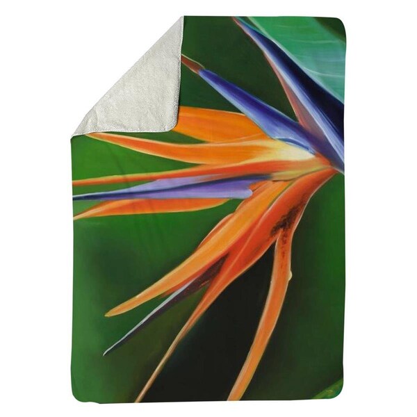 Kd Cuna 60 x 80 in. Bird of Paradise Flower-Sherpa Fleece Blanket - KD2787496