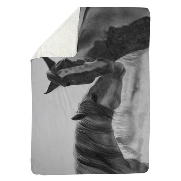 Kd Cuna 60 x 80 in. Horses Lover-Sherpa Fleece Blanket - KD2786959