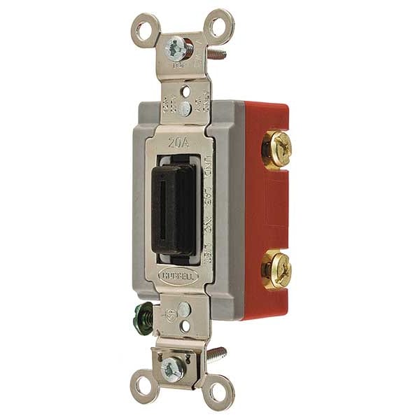 Hubbell Wall Swtch, 2-Pole, 120/277V, 20A, Brn, Toggl - HBL1222L