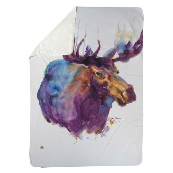 Kd Cuna 60 x 80 in. Abstract Moose-Sherpa Fleece Blanket - KD2788184