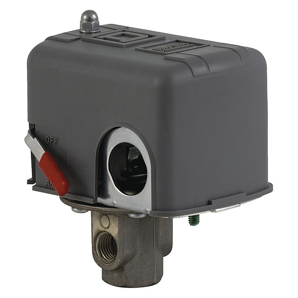 Interruptor de presión Telemecanique Sensors, (1) puerto, 1/4 pulgadas FNPS, DPST, 40 a 100 psi, Acción estándar - 9013FHG2J27M1XZ22