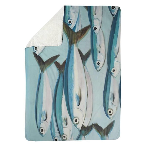 Kd Cuna 60 x 80 in. Small Fish of Caesio Caerulaurea-Sherpa Fleece Blanket - KD2792490