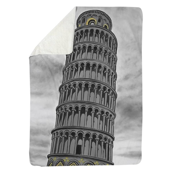 Begin Home Decor 60 x 80 in. Tower of Pisa In Italy-Sherpa Fleece Blanket - 5545-6080-CI306