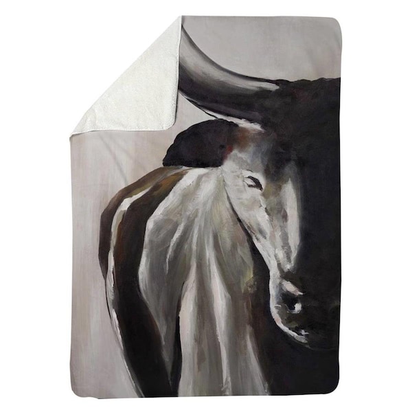 Kd Cuna 60 x 80 in. Bull Head Front View-Sherpa Fleece Blanket - KD2790054