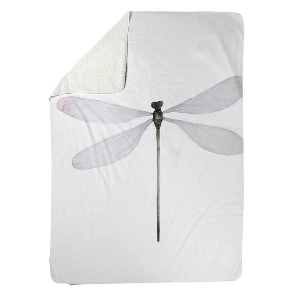 Kd Cuna 60 x 80 in. Minimalist Dragonfly-Sherpa Fleece Blanket - KD2787901