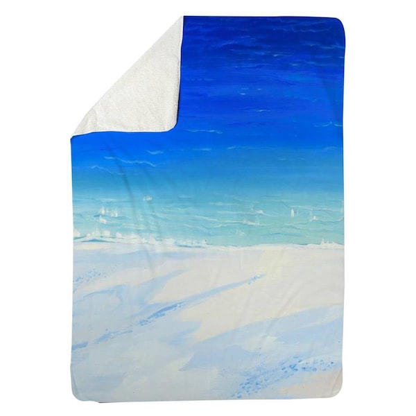 Kd Cuna 60 x 80 in. Satellite View of the Ocean-Sherpa Fleece Blanket - KD2788940