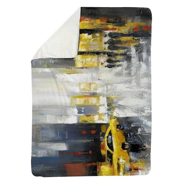 Begin Home Decor 60 x 80 in. Rainy Busy Street-Sherpa Fleece Blanket - 5545-6080-CI13