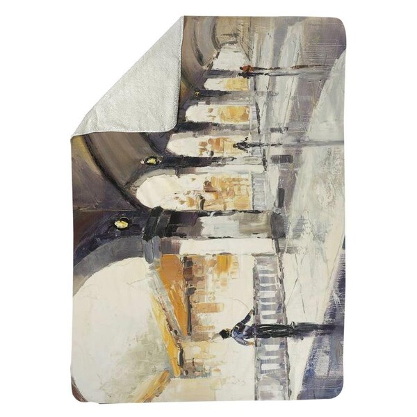 Kd Cuna 60 x 80 in. People In A Spacious Hall-Sherpa Fleece Blanket - KD2790024