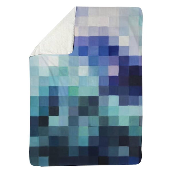 Begin Home Decor 60 x 80 in. Pixelized Landscape-Sherpa Fleece Blanket - 5545-6080-MI103