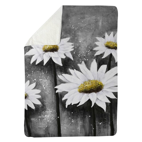Kd Cuna 60 x 80 in. Daisies At Sun-Sherpa Fleece Blanket - KD2791020