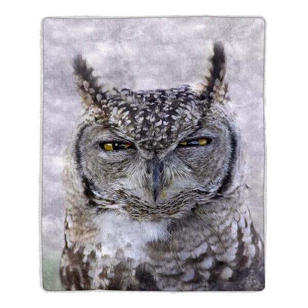 Bedford Home Owl Sherpa Fleece Blanket - 64A-OWL