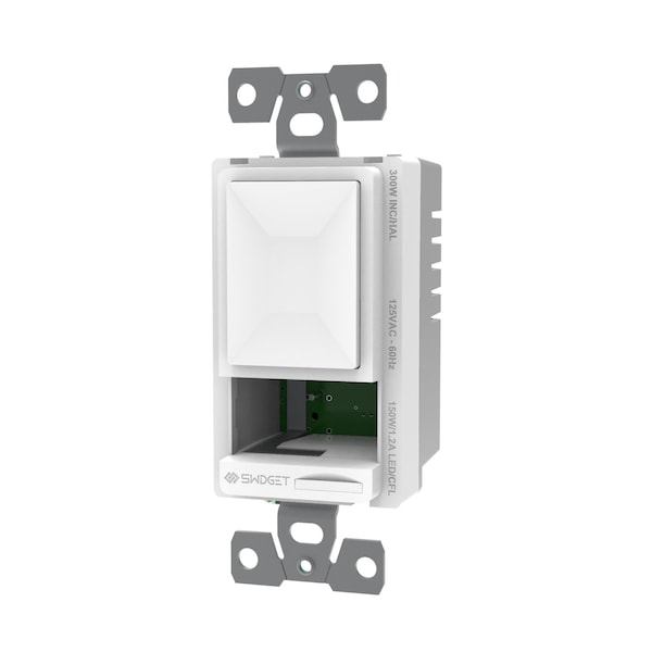 Tresco Lighting Tresco 120VAC 150W300W Swidget Dimmer Switch, wo Insert, White - L-SD3001WA-1