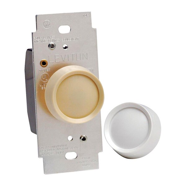Gorgeousglow 120 amp 600 Rotary Dimmer Knob White & Light Almond - GO612130