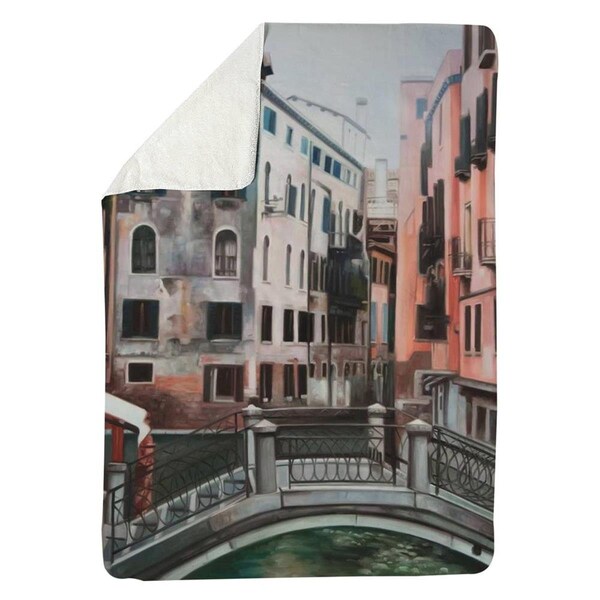 Begin Home Decor 60 x 80 in. Venice-Sherpa Fleece Blanket - 5545-6080-AR11
