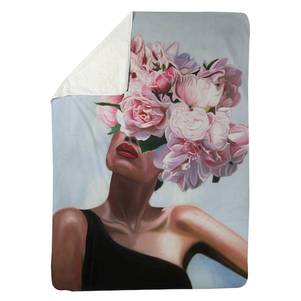 Begin Home Decor 60 x 80 in. See Life In Flowers-Sherpa Fleece Blanket - 5545-6080-FI87