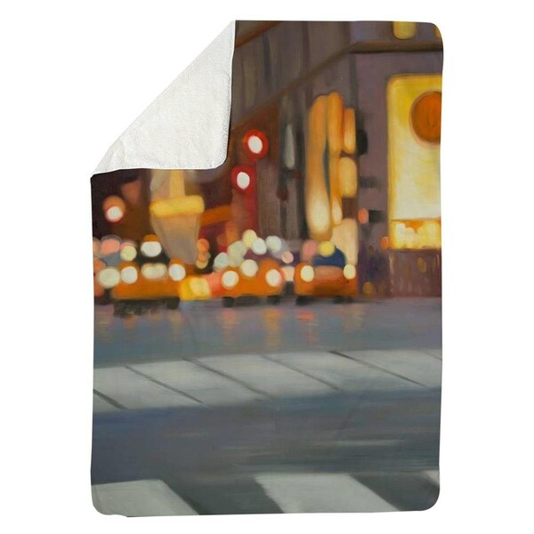 Begin Home Decor 60 x 80 in. Blurred View of New York-Sherpa Fleece Blanket - 5545-6080-CI355