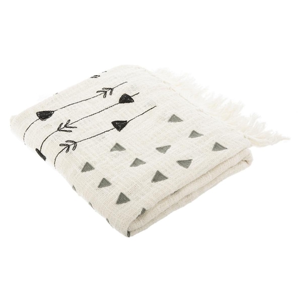 Safavieh 60 x 72 in. Penton Fringe Throw - Grey & White - THR908A-6072