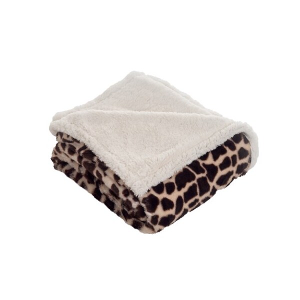 Hastings Home Hastings Home Fleece Sherpa Blanket Throw - Giraffe - 468666ZTX