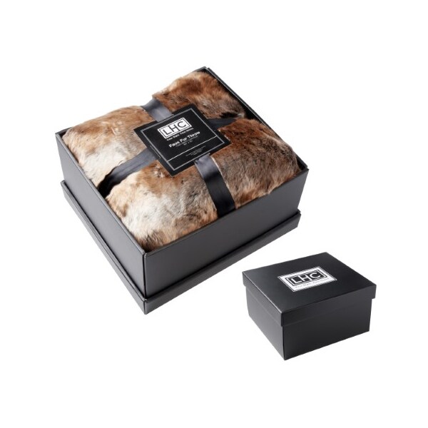 Hastings Home Faux Fur Throw Luxurious, Hypoallergenic Premium Zobel Marten Sable Blanket, Faux Mink Back 60x70" - 600285VDW
