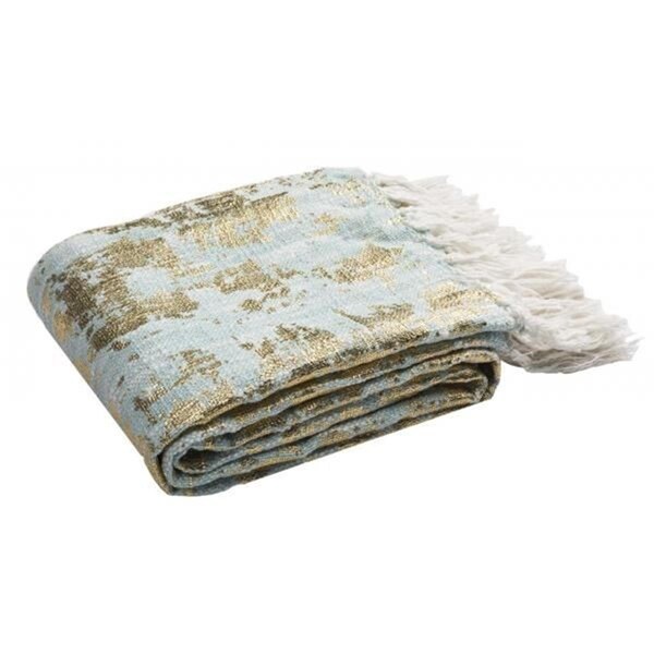Safavieh 50 x 70 in. Gemma Metallic Throw, Blue & Gold - THR857A-5070