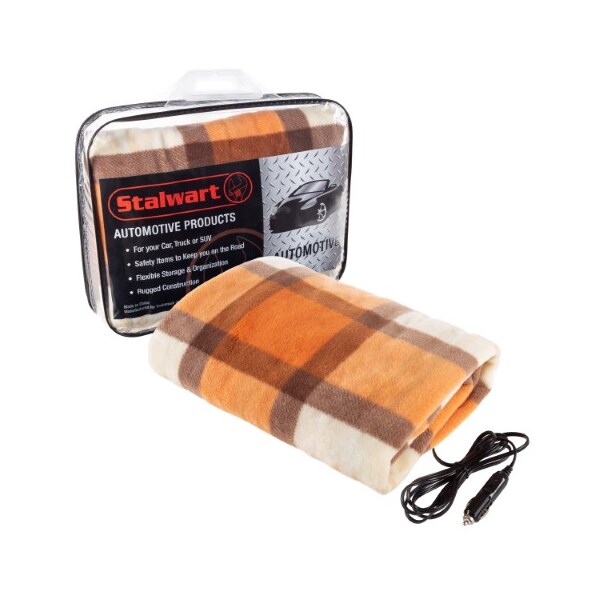 Fleming Supply Electric Car Blanket with 12-volt Polar Fleece Travel Throw for Car, Truck and RV for Cold Weather - 587306LNC