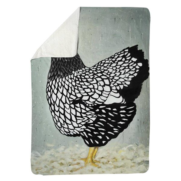 Begin Home Decor 60 x 80 in. Wyandotte Hen-Sherpa Fleece Blanket - 5545-6080-AN520