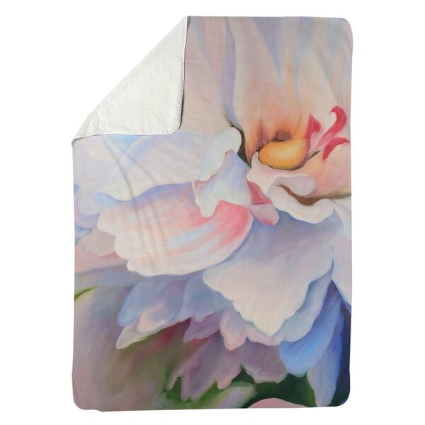 Kd Cuna 60 x 80 in. Pastel Colored Flower-Sherpa Fleece Blanket - KD2785826