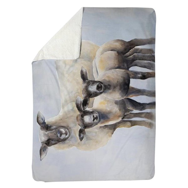 Begin Home Decor 60 x 80 in. Sheep Family-Sherpa Fleece Blanket - 5545-6080-AN384