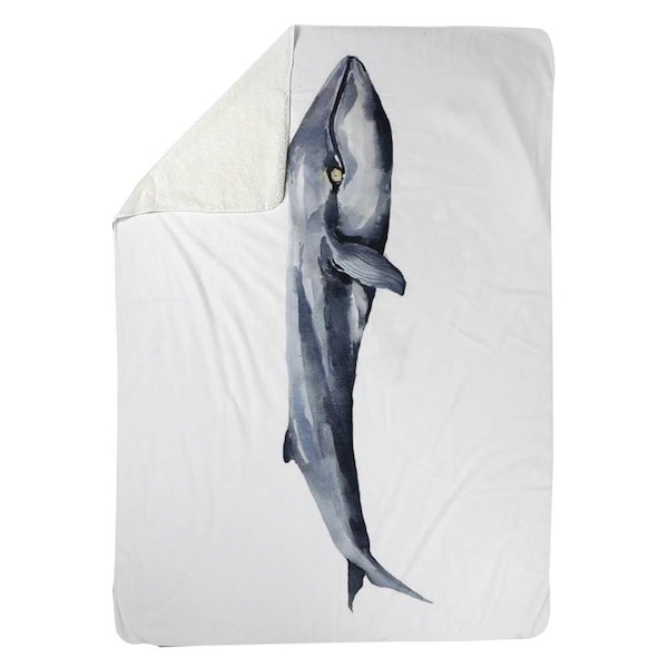 Kd Cuna 60 x 80 in. Watercolor Whale-Sherpa Fleece Blanket - KD2788578