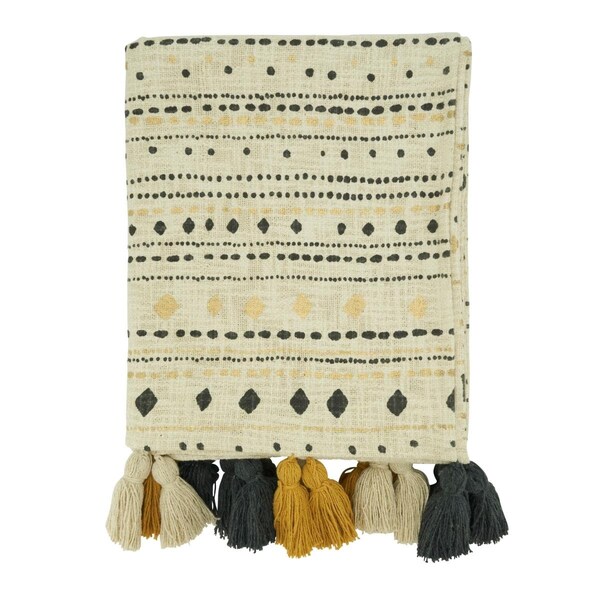 Doba-Bnt 60 x 0.5 x 50 in. Printed Diamond Dash Throw Blanket, Multi Color - SA3195971