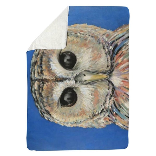 Begin Home Decor 60 x 80 in. Colorful Spotted Owl-Sherpa Fleece Blanket - 5545-6080-AN296