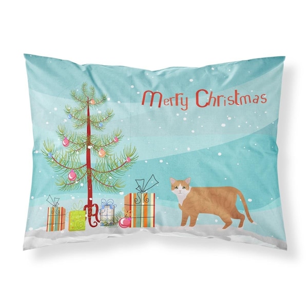 Jensendistributionservices 30 x 0.15 x 20.5 in. European Shorthair No.1 Cat Merry Christmas Fabric Standard Pillowcase - MI2553536