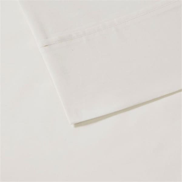 Madison Park Peached Percale Cotton Sheet Set, Ivory - California King - MP20-5381