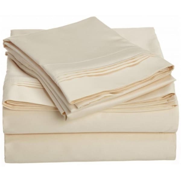 Impressions By Luxor Treasures Egyptian Cotton 1000 Thread Count Solid Sheet Set Queen-Ivory - 1000QNSH SLIV