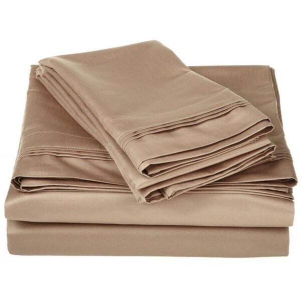 Impressions By Luxor Treasures Egyptian Cotton 1500 Thread Count Solid Sheet Set Full-Taupe - 1500FLSH SLTP