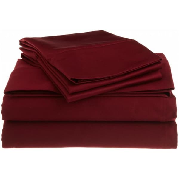 Impressions By Luxor Treasures Egyptian Cotton 1200 Thread Count Solid Sheet Set Full-Burgundy - 1200FLSH SLBG