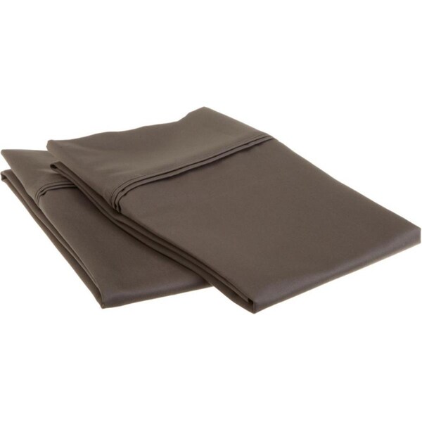 Impressions By Luxor Treasures Egyptian Cotton 1200 Thread Count Solid Pillowcase Set Standard-Charcoal - 1200SDPC SLCHR