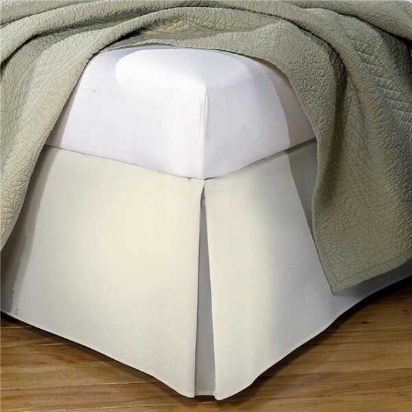 Fresh Ideas Fresh Ideas FRE20114IVOR05 Poplin Tailored Bed Skirt  Ivory - Cal King - FRE20114IVOR05