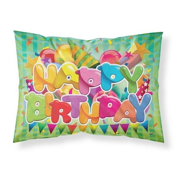 Carolines Treasures Carolines Treasures APH8872PILLOWCASE Happy Birthday Fabric Standard Pillowcase - APH8872PILLOWCASE