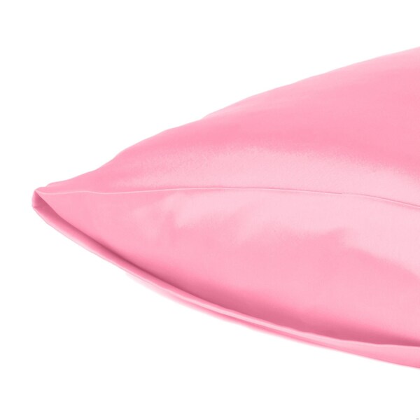 Homeroots 20 x 30 in. Pink Rose Dreamy Silky Satin Queen Size Pillowcases - 387903