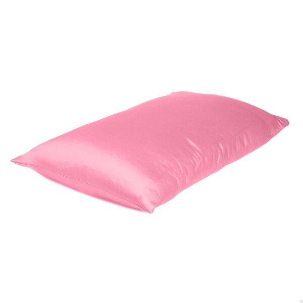 Homeroots 20 x 30 in. Pink Rose Dreamy Silky Satin Queen Size Pillowcases - 387903