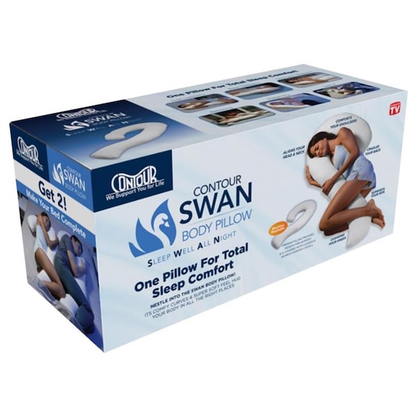 As Seen On Tv As Seen On TV Contour Swan Body Pillow Polyester/Viscose Rayon 1 pk - 30820RTM