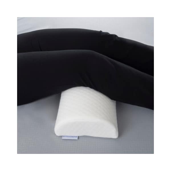 Fleming Supply Memory Foam Back Pillow/Half Moon Lumbar Bolster Cushion for Back Pain Relief, Leg, Knee, Sleeping - 574545TBF