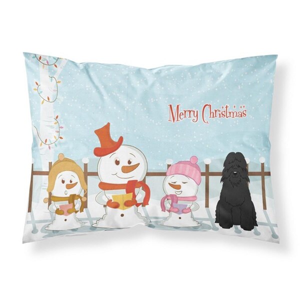 Jensendistributionservices Merry Christmas Carolers Bouvier Des Flandres Fabric Standard Pillowcase, 20.5 x 0.25 x 30 in. - MI219391