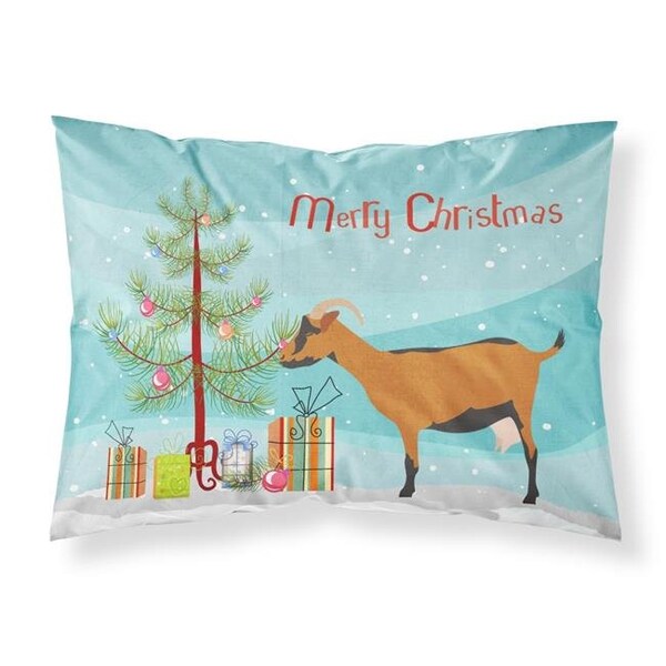 Carolines Treasures Carolines Treasures BB9255PILLOWCASE Oberhasli Goat Christmas Fabric Standard Pillowcase - BB9255PILLOWCASE