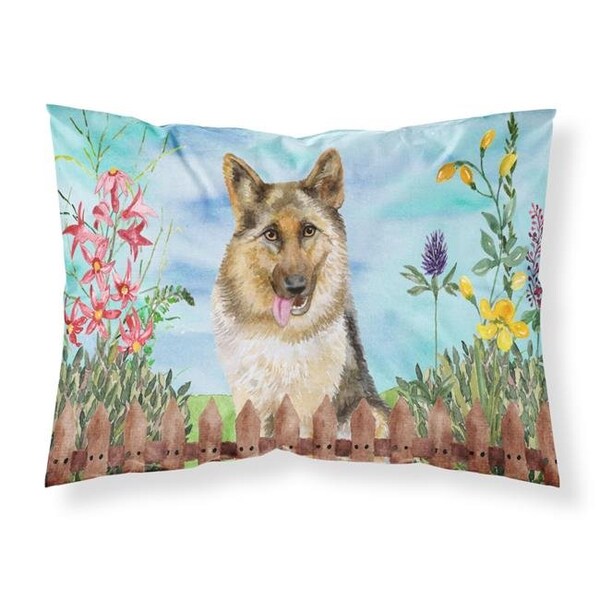 Carolines Treasures Carolines Treasures CK1216PILLOWCASE German Shepherd Spring Fabric Standard Pillowcase - CK1216PILLOWCASE