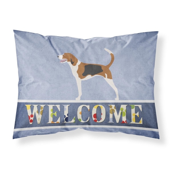 Carolines Treasures American Foxhound Welcome Fabric Standard Pillowcase - CA69106