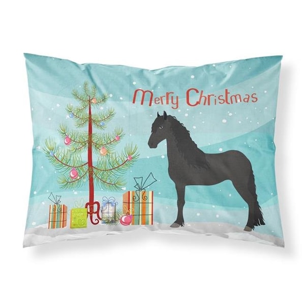 Carolines Treasures Carolines Treasures BB9282PILLOWCASE Friesian Horse Christmas Fabric Standard Pillowcase - BB9282PILLOWCASE