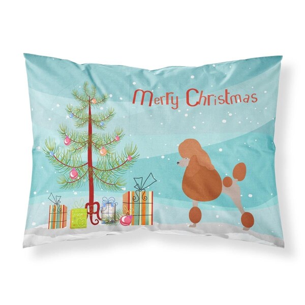 Carolines Treasures Royal Poodle Christmas Fabric Standard Pillowcase - CA69372