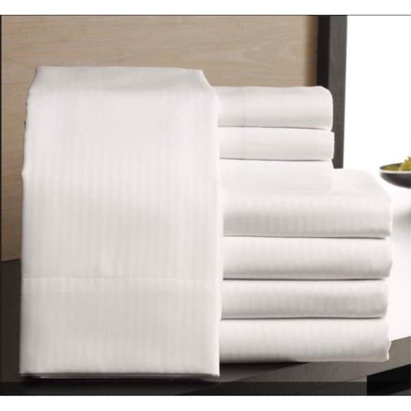 Kd Bufe T-250 Satin Striped Cotton Blend Flat Sheet - King Size, 6PK - KD3186625
